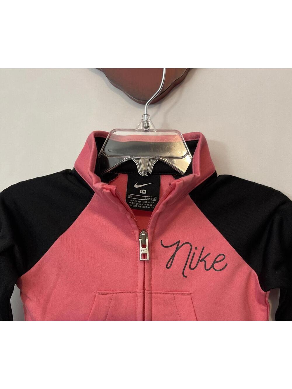 Nike Infant Baby Girls 6 Month Pink Zip-Up Collared Track Jacket NWT! A1502 - Picture 4 of 5